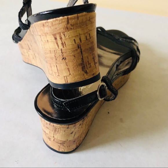 Charles David Black Wedge Sandals - Picture 5 of 8